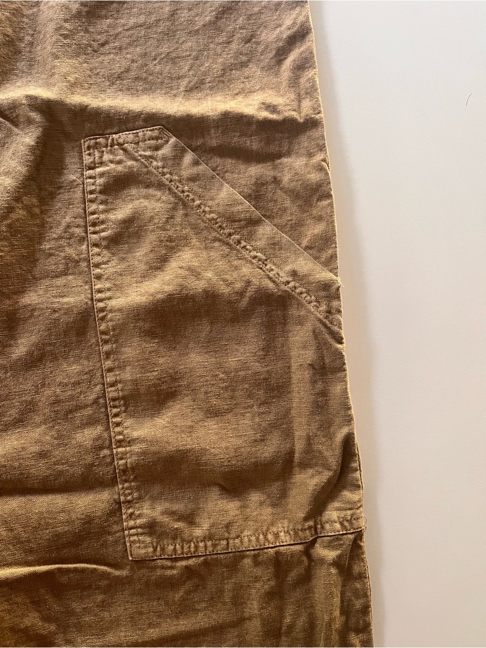 Tan Utility Linen Jumpsuit Excellent Condition Size XS Garden Farm Cottage - Picture 2 of 8